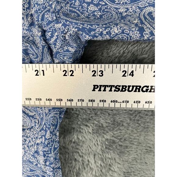 Cremieux Classics Men's Shirt L Blue Paisley Long Sleeve Button Down Cotton - Picture 8 of 10